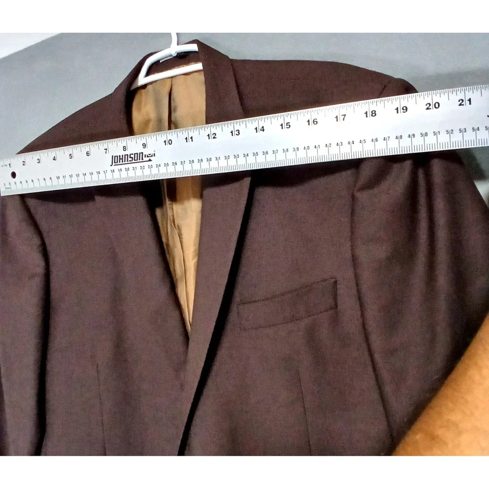 Tiglio Luxe‎ Sport Coat 48 Lana Merinos Extra Fine Super 150s Wool Brown Blazer